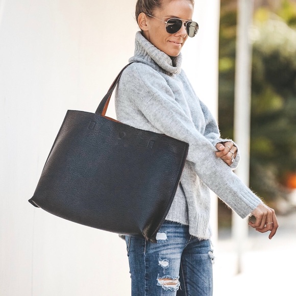 ARRIVED - Reversible Shopper Tote - Black/Gray - Picture 3 of 5